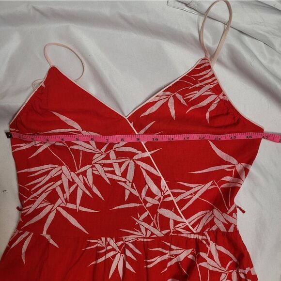VINTAGE 70s red Hawaiian spaghetti strap fit and‎ flare sun dress M - Picture 7 of 9